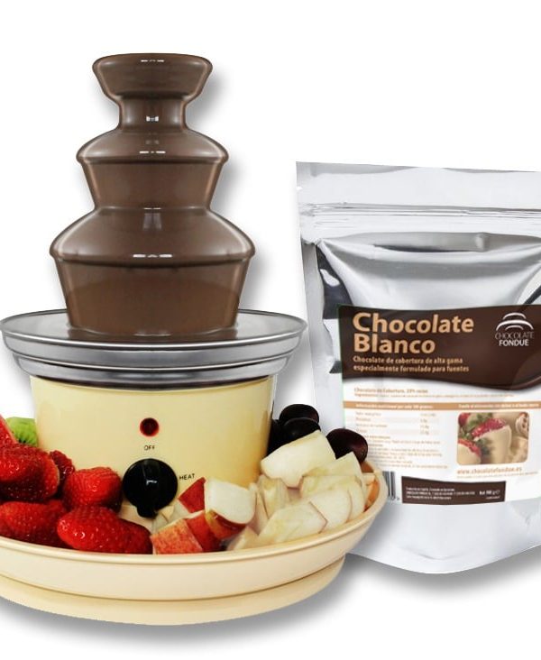 Fuente Mini con Bandeja + 900 gr chocolate blanco